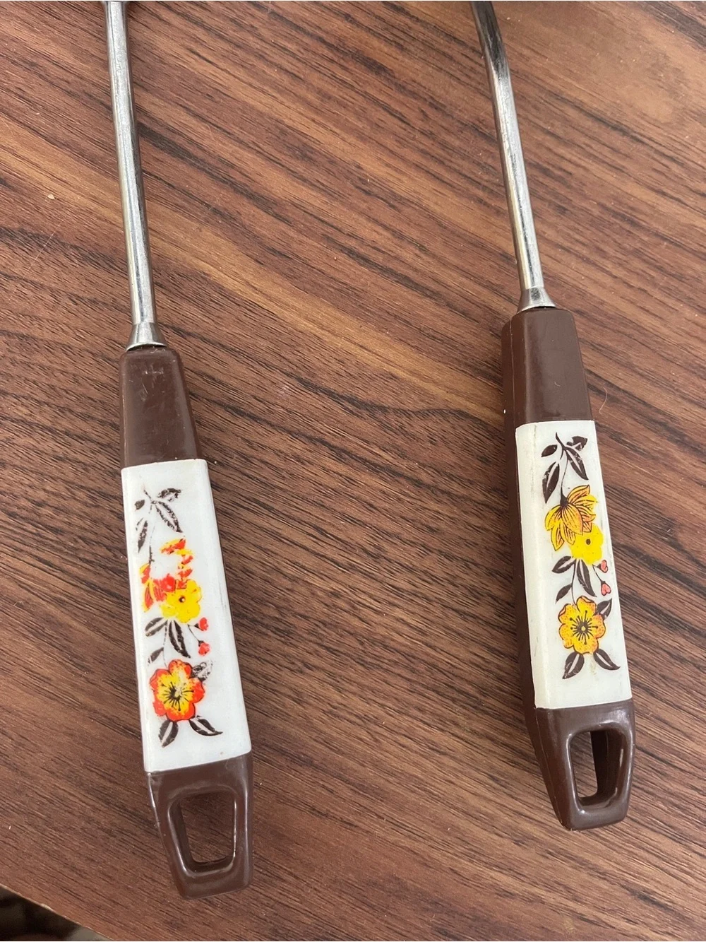 VTG 70s Brown Soup Ladle Spatula Set Groovy Whimsy Kitchen Utensils Cottage
